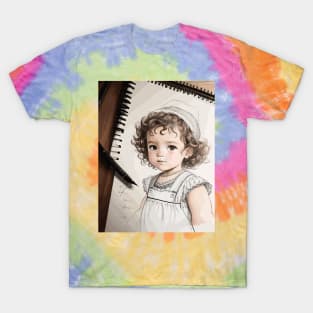 Pencil drawing. Portrait of a little girl T-Shirt